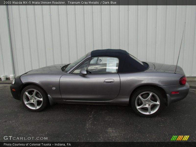 Titanium Gray Metallic / Dark Blue 2003 Mazda MX-5 Miata Shinsen Roadster