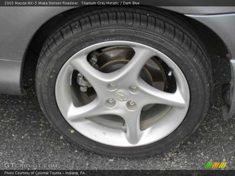 Titanium Gray Metallic / Dark Blue 2003 Mazda MX-5 Miata Shinsen Roadster