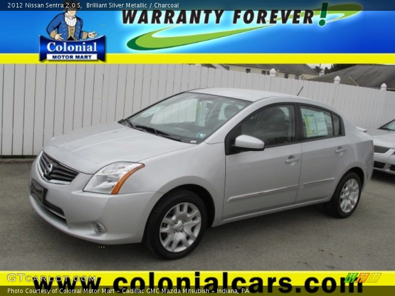 Brilliant Silver Metallic / Charcoal 2012 Nissan Sentra 2.0 S