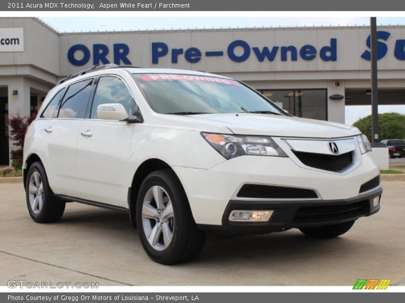 Aspen White Pearl / Parchment 2011 Acura MDX Technology