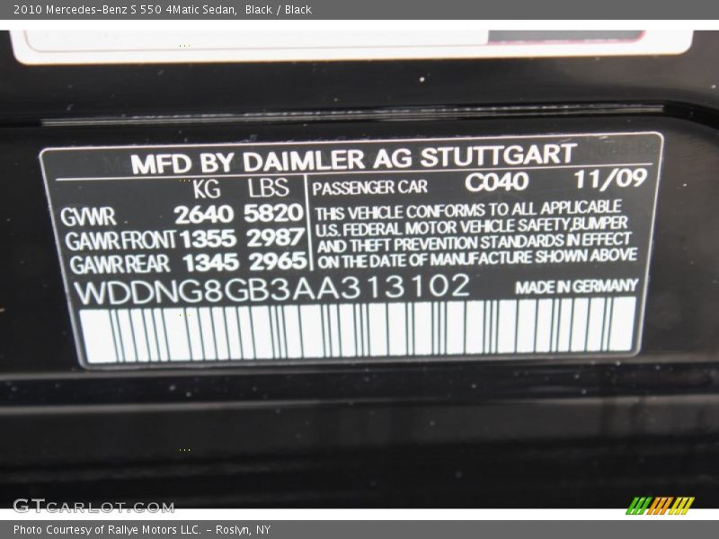 Black / Black 2010 Mercedes-Benz S 550 4Matic Sedan