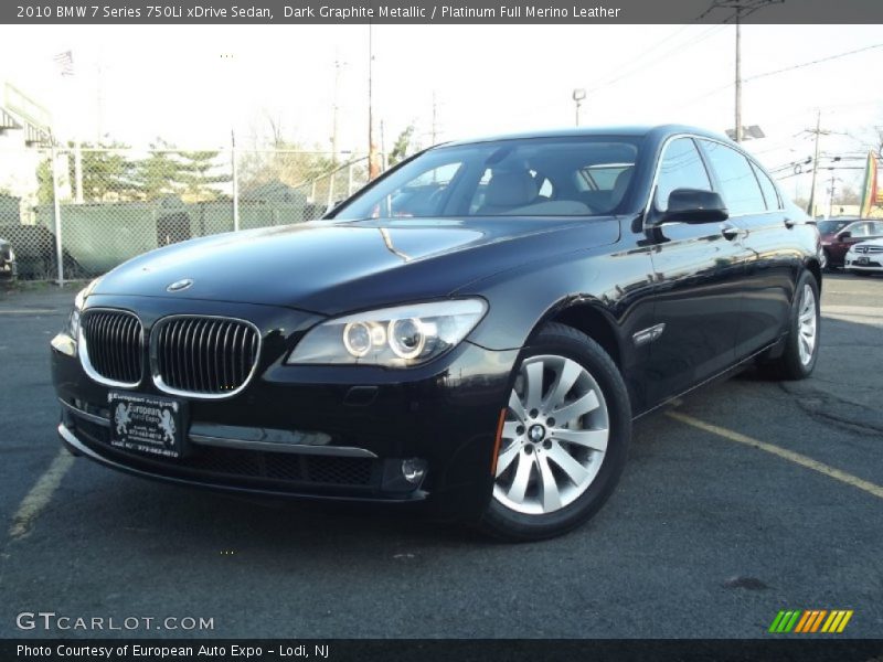 Dark Graphite Metallic / Platinum Full Merino Leather 2010 BMW 7 Series 750Li xDrive Sedan