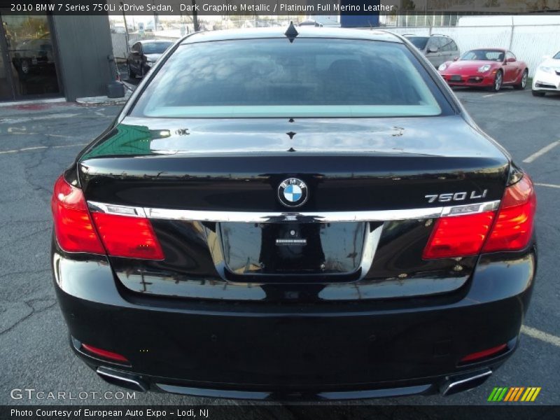 Dark Graphite Metallic / Platinum Full Merino Leather 2010 BMW 7 Series 750Li xDrive Sedan