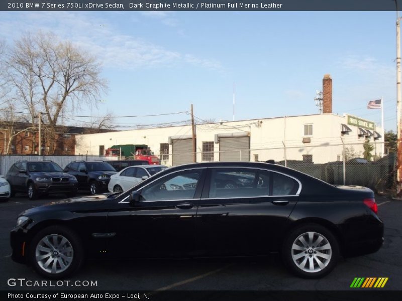 Dark Graphite Metallic / Platinum Full Merino Leather 2010 BMW 7 Series 750Li xDrive Sedan