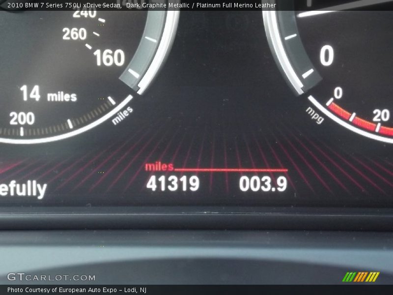 Dark Graphite Metallic / Platinum Full Merino Leather 2010 BMW 7 Series 750Li xDrive Sedan