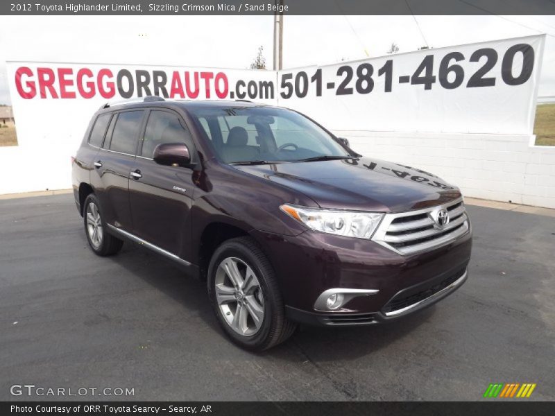Sizzling Crimson Mica / Sand Beige 2012 Toyota Highlander Limited