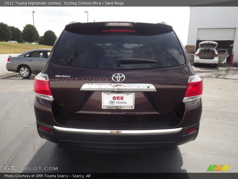 Sizzling Crimson Mica / Sand Beige 2012 Toyota Highlander Limited
