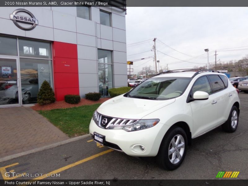 Glacier White Pearl / Beige 2010 Nissan Murano SL AWD