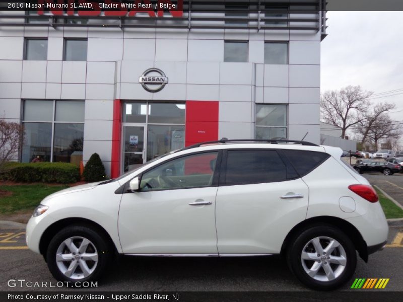 Glacier White Pearl / Beige 2010 Nissan Murano SL AWD