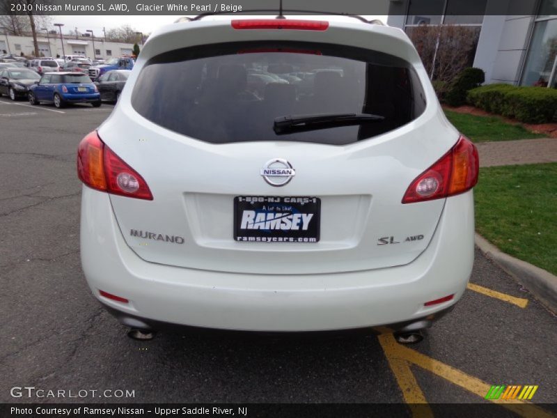 Glacier White Pearl / Beige 2010 Nissan Murano SL AWD