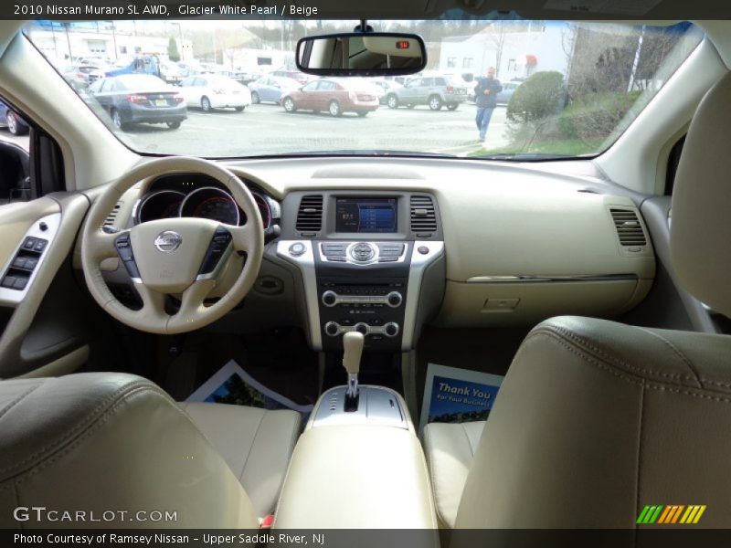 Glacier White Pearl / Beige 2010 Nissan Murano SL AWD