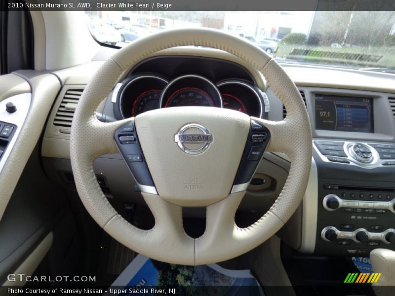 Glacier White Pearl / Beige 2010 Nissan Murano SL AWD