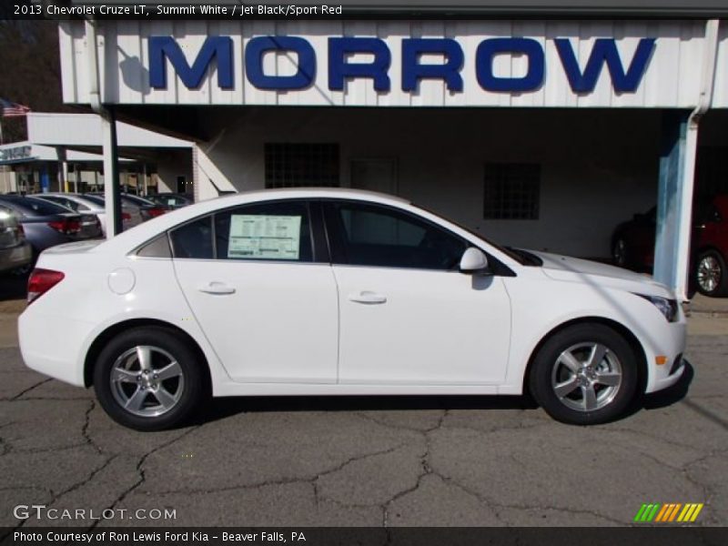 Summit White / Jet Black/Sport Red 2013 Chevrolet Cruze LT