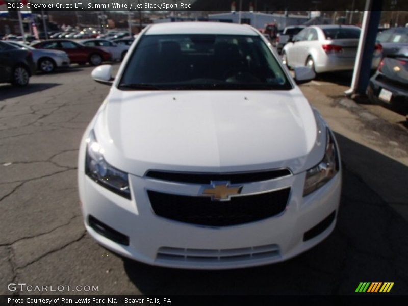 Summit White / Jet Black/Sport Red 2013 Chevrolet Cruze LT