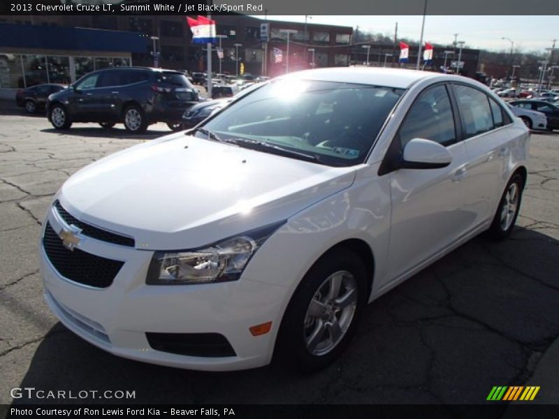Summit White / Jet Black/Sport Red 2013 Chevrolet Cruze LT