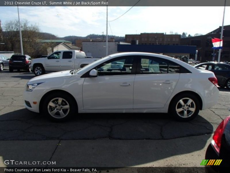 Summit White / Jet Black/Sport Red 2013 Chevrolet Cruze LT