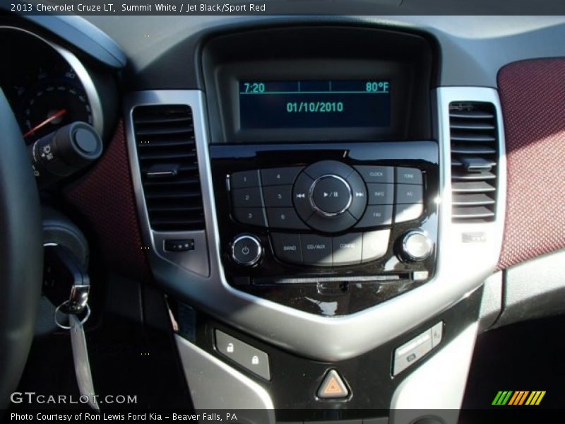 Summit White / Jet Black/Sport Red 2013 Chevrolet Cruze LT