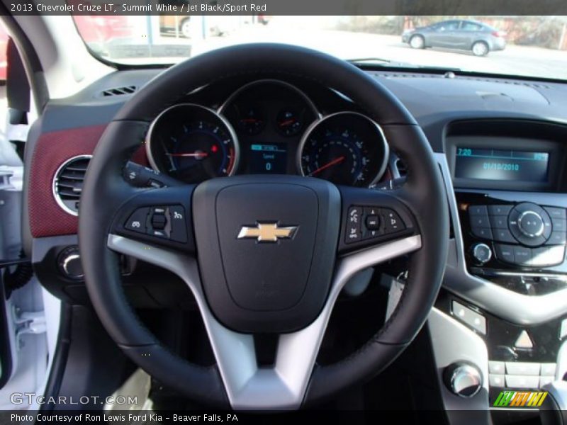 Summit White / Jet Black/Sport Red 2013 Chevrolet Cruze LT