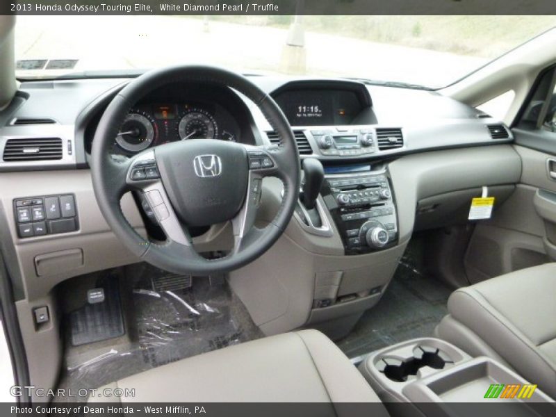 White Diamond Pearl / Truffle 2013 Honda Odyssey Touring Elite