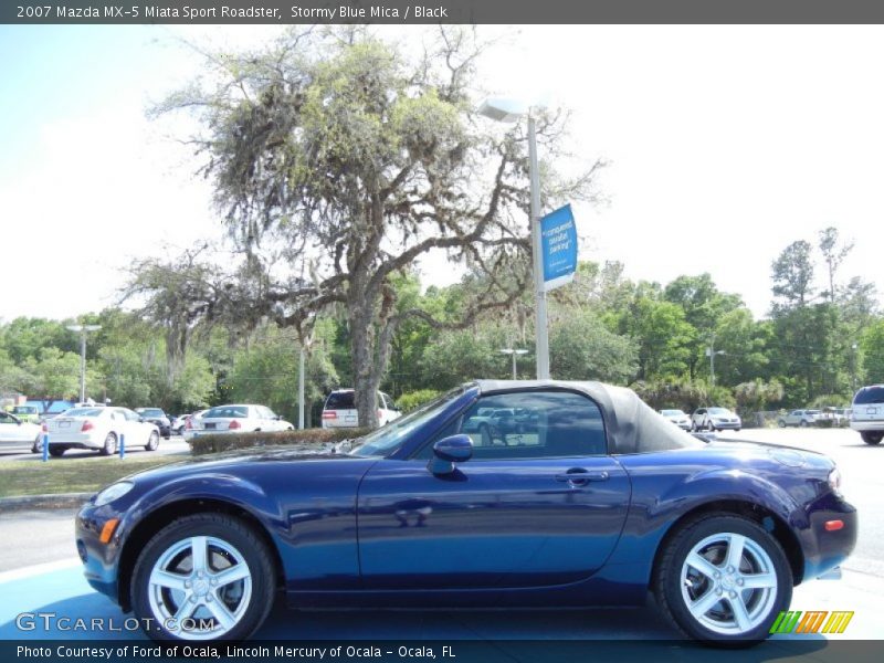 Stormy Blue Mica / Black 2007 Mazda MX-5 Miata Sport Roadster