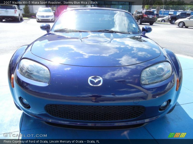 Stormy Blue Mica / Black 2007 Mazda MX-5 Miata Sport Roadster