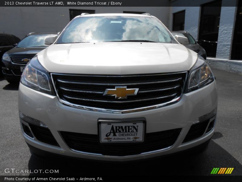 White Diamond Tricoat / Ebony 2013 Chevrolet Traverse LT AWD