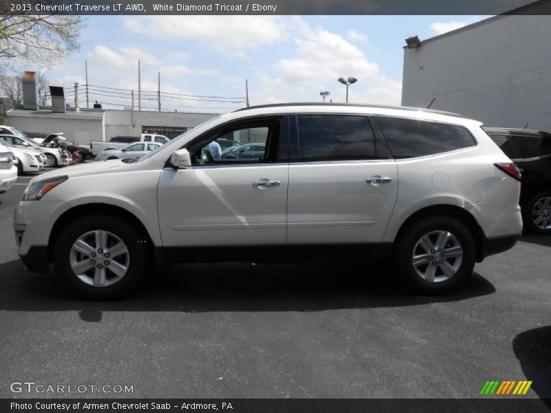 White Diamond Tricoat / Ebony 2013 Chevrolet Traverse LT AWD