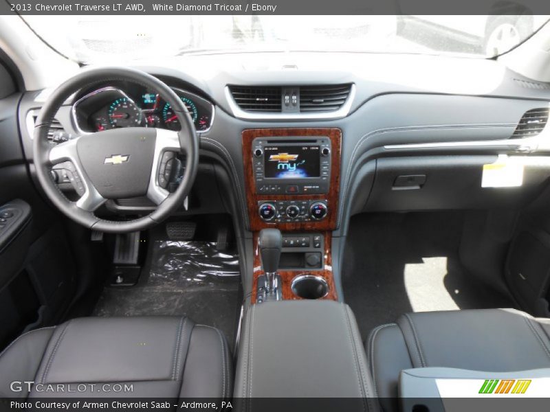 White Diamond Tricoat / Ebony 2013 Chevrolet Traverse LT AWD
