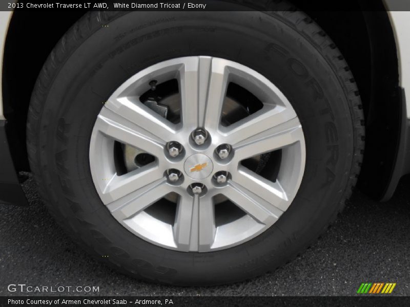 White Diamond Tricoat / Ebony 2013 Chevrolet Traverse LT AWD