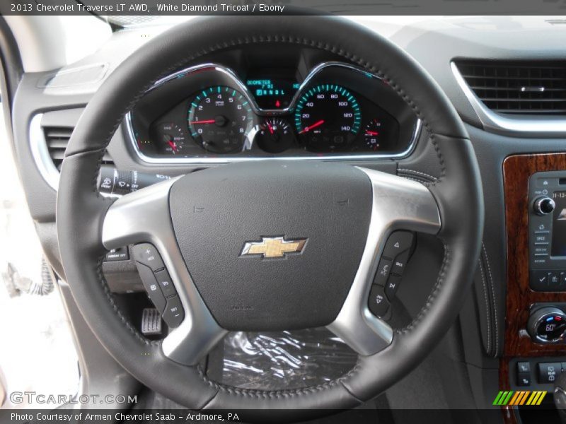 White Diamond Tricoat / Ebony 2013 Chevrolet Traverse LT AWD