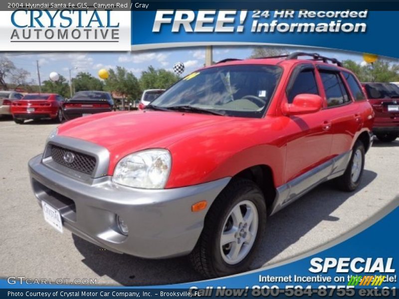Canyon Red / Gray 2004 Hyundai Santa Fe GLS