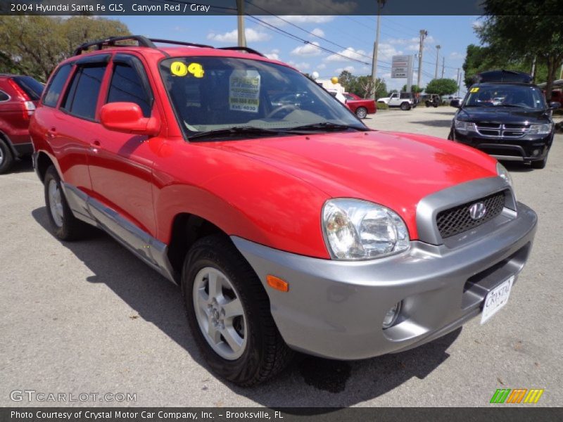 Canyon Red / Gray 2004 Hyundai Santa Fe GLS