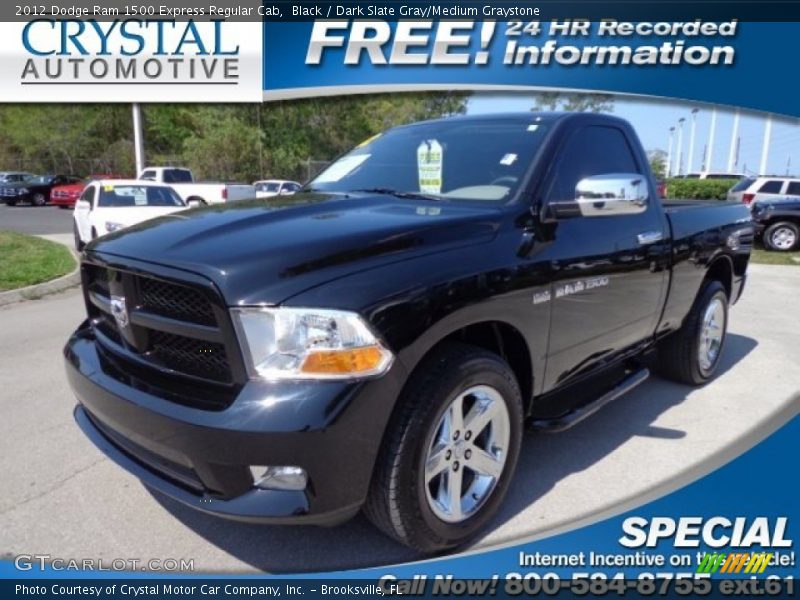 Black / Dark Slate Gray/Medium Graystone 2012 Dodge Ram 1500 Express Regular Cab