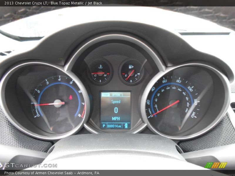 Blue Topaz Metallic / Jet Black 2013 Chevrolet Cruze LT