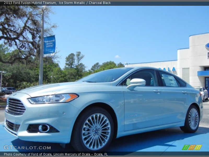 Ice Storm Metallic / Charcoal Black 2013 Ford Fusion Hybrid Titanium