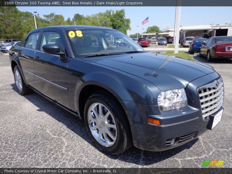 Steel Blue Metallic / Dark Khaki/Light Graystone 2008 Chrysler 300 Touring AWD
