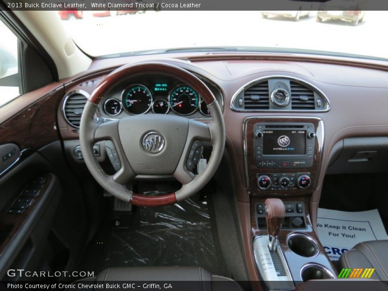 White Diamond Tricoat / Cocoa Leather 2013 Buick Enclave Leather