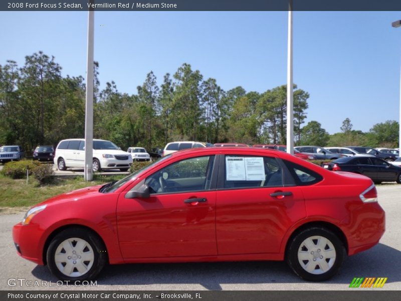 Vermillion Red / Medium Stone 2008 Ford Focus S Sedan
