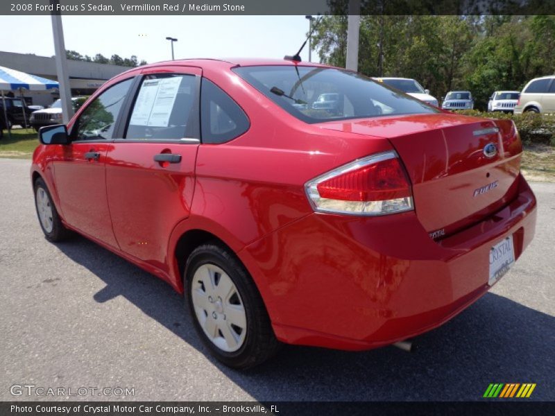 Vermillion Red / Medium Stone 2008 Ford Focus S Sedan