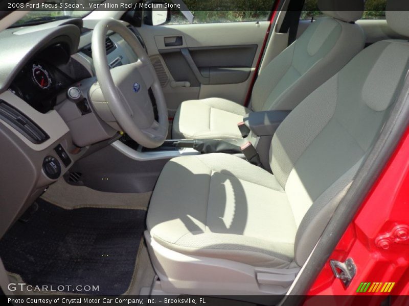 Vermillion Red / Medium Stone 2008 Ford Focus S Sedan