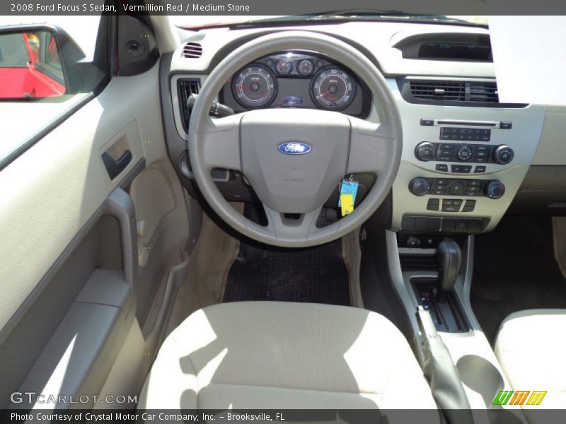 Vermillion Red / Medium Stone 2008 Ford Focus S Sedan