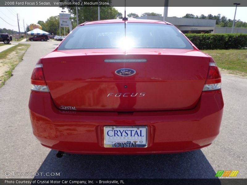 Vermillion Red / Medium Stone 2008 Ford Focus S Sedan