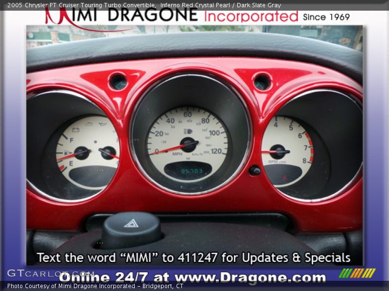Inferno Red Crystal Pearl / Dark Slate Gray 2005 Chrysler PT Cruiser Touring Turbo Convertible
