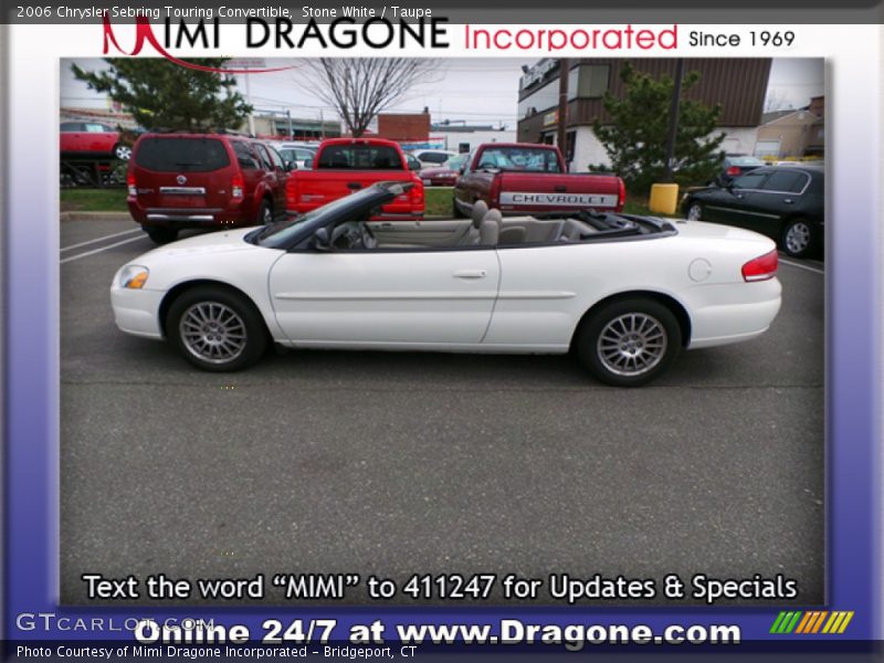 Stone White / Taupe 2006 Chrysler Sebring Touring Convertible