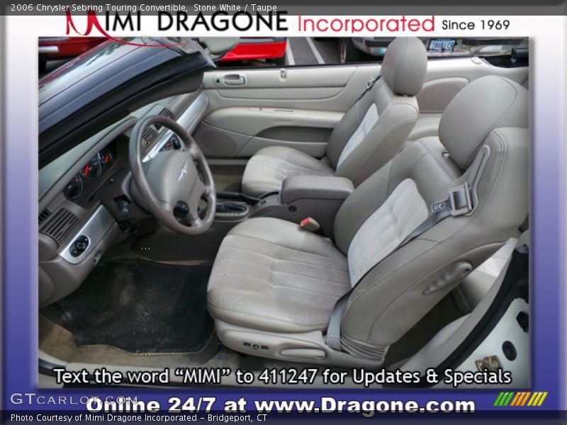 Stone White / Taupe 2006 Chrysler Sebring Touring Convertible
