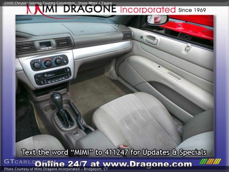 Stone White / Taupe 2006 Chrysler Sebring Touring Convertible