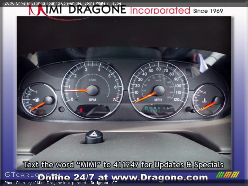 Stone White / Taupe 2006 Chrysler Sebring Touring Convertible
