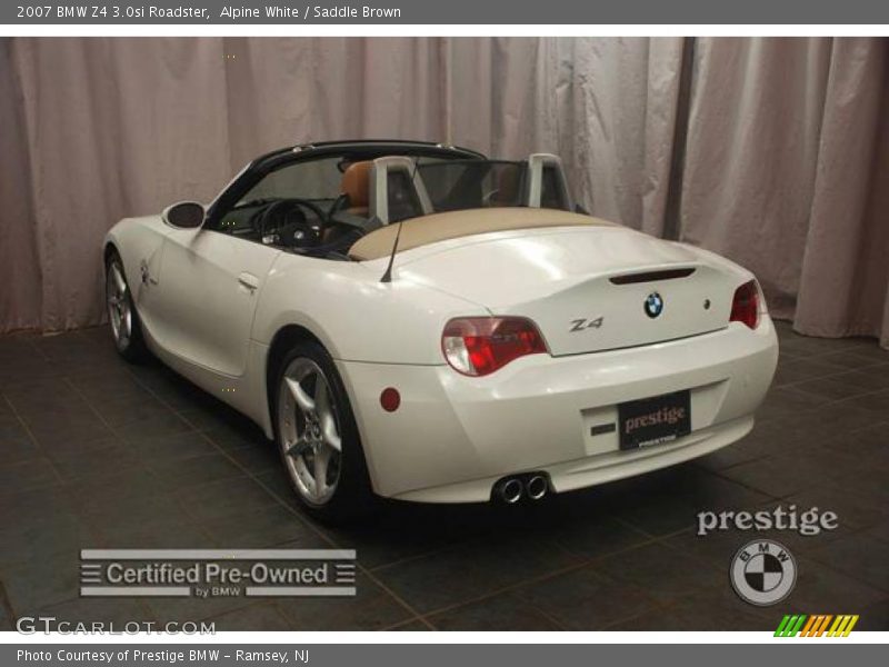 Alpine White / Saddle Brown 2007 BMW Z4 3.0si Roadster