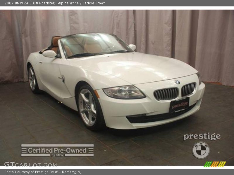 Alpine White / Saddle Brown 2007 BMW Z4 3.0si Roadster