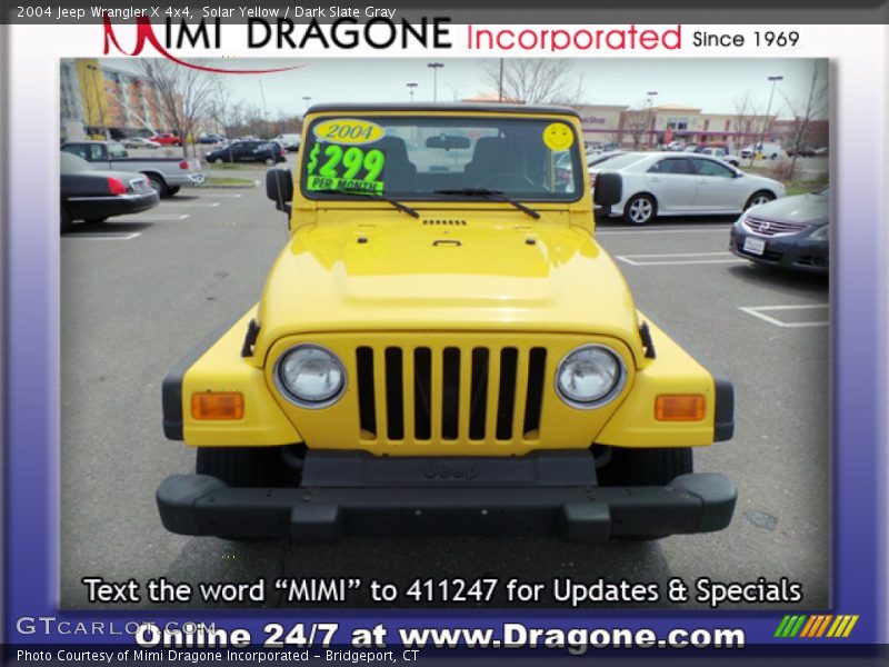 Solar Yellow / Dark Slate Gray 2004 Jeep Wrangler X 4x4